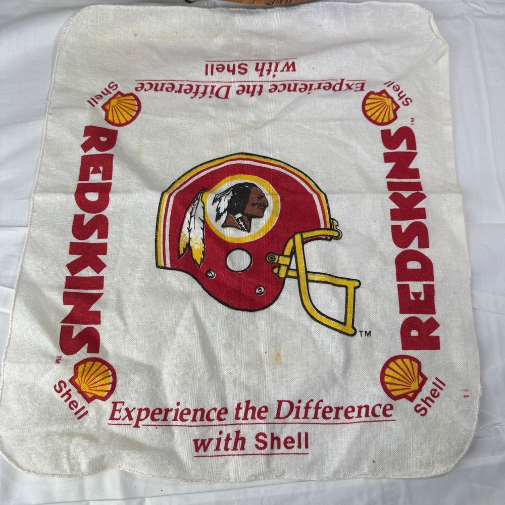 Vintage Washington Redskins Shell Oil Bandana Rally Towel NFL Football Promo